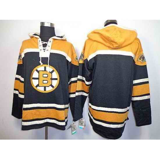Bruins Blank Black Sawyer Hooded Sweatshirt Stitched NHL Jersey